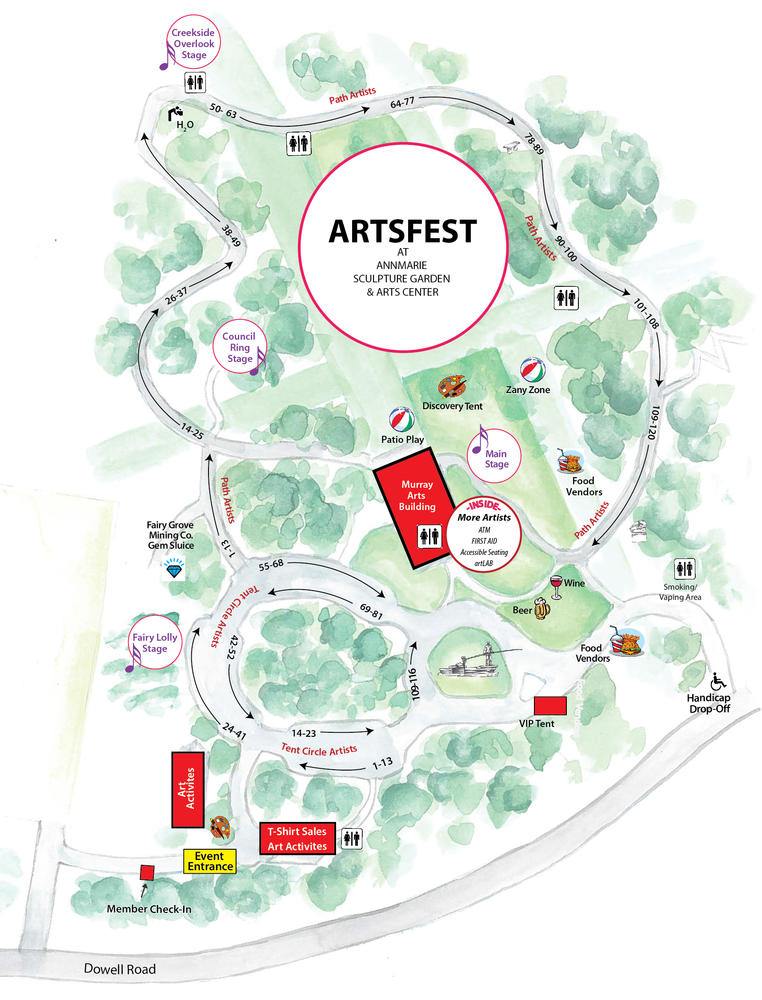 Artsfest Event Layout Annmarie Sculpture Garden & Arts Center